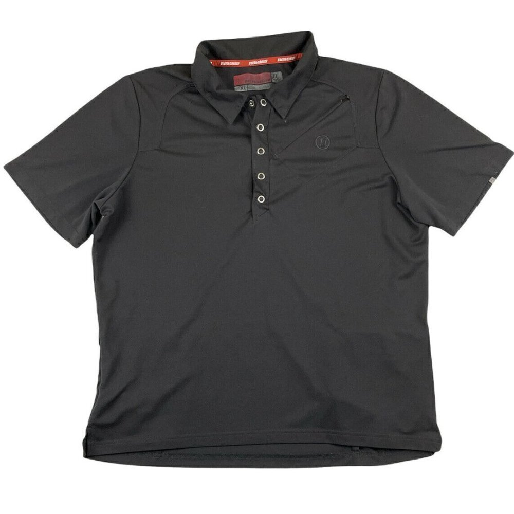 Novara Cycling Short Sleeve Polo Snap Shirt Men’s XL Black Front/Back Pockets